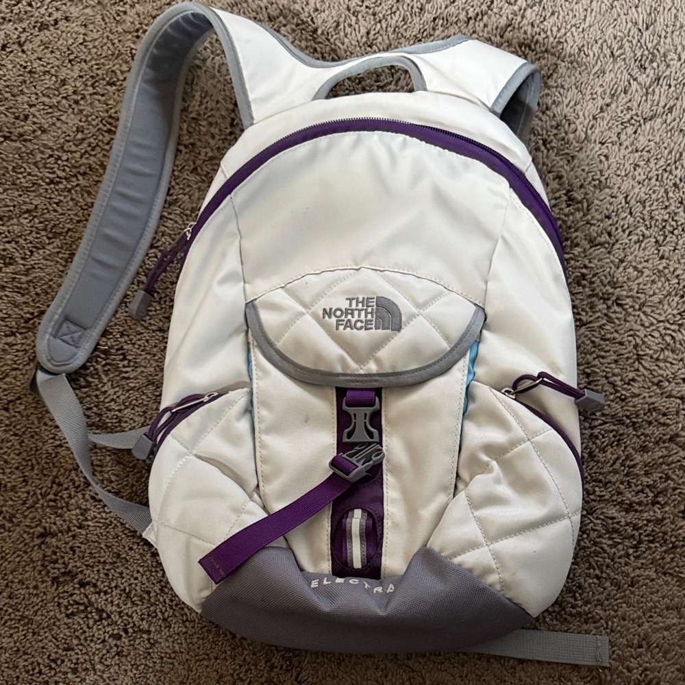 The North Face Electra Small Light Blue and Gray Backpack